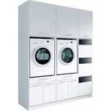 laundreezy Mehrzweckschrank-Set 186 x 238 x 68 cm Weiß
