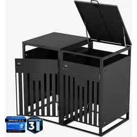 All Mülltonnenbox 2er 60 x 240 cm grau