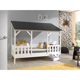 Vipack Hausbett 90 x 200 cm Kiefer lackiert schwarz-weiß