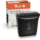 Peach Mikroschnitt Aktenvernichter | 4 Blatt | 12 Liter/130 A4 | nur 2x14mm Partikelgrösse (P-5) | A4 ca. 2200 Partikel | DSGV konform | sehr leise nur 65 dB(A) | PS600-05