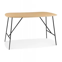 Schreibtisch aus Eichenholz mit Metallgestell | Kompakter Arbeitstisch FIONA | Minimalistisches Design | 142,5x74x75 cm | Kadima Design