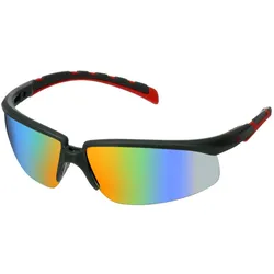 3M Solus 2000 Schutzbrille, grau/rote Bügel, rot verspiegelte Scheibe, winkelverstellbar, Anti-Kratz-Beschichtung, S2024AS-RED-EU