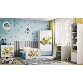 raumhirsch furniture Kinderbett Bagger 80 x 180 cm Holzwerkstoff blau