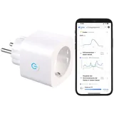 Luminea Home Control 2in1-WLAN-Steckdose 16 A Weiß
