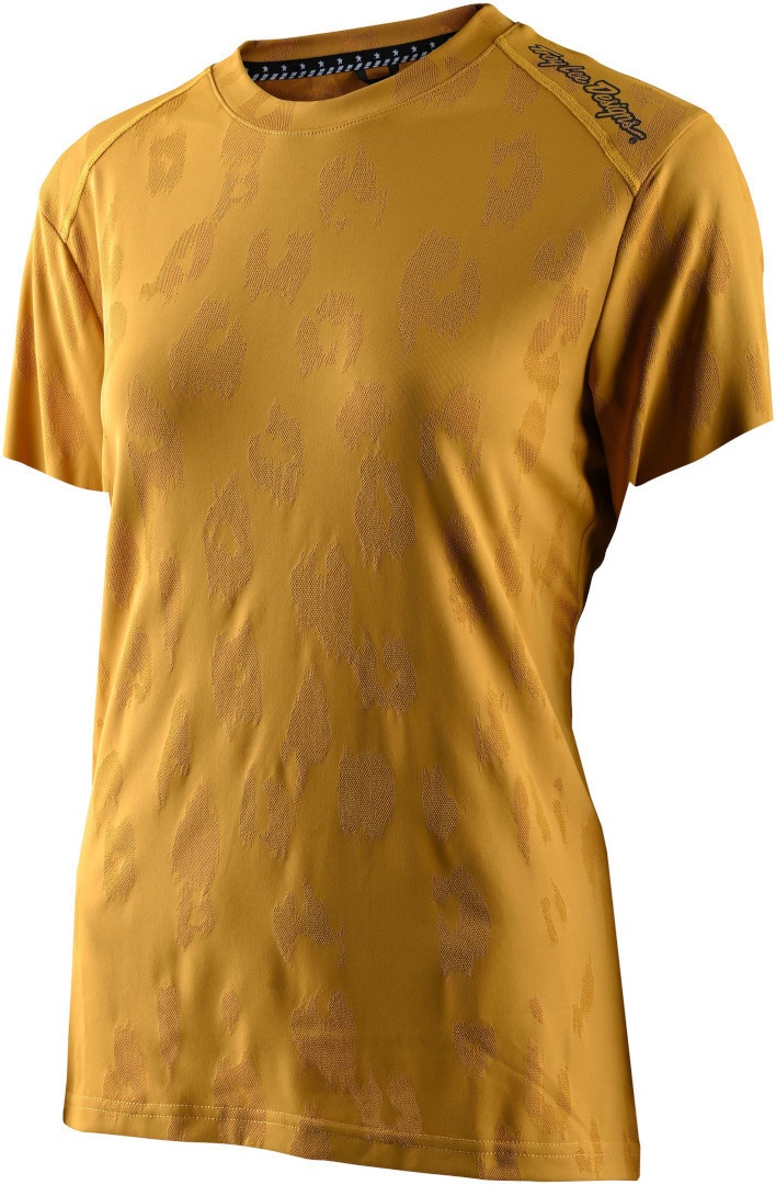Troy Lee Designs Lilium Jacquard Dames fietsshirt met korte mouwen, geel, XS Voorvrouw