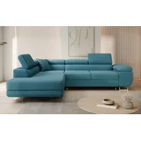 Goldstoff Ecksofa "ASTON" L-Form mit Schlaffunktion und Bettkasten Couch modern, Design Sofa Ecke mit Bettfunktion und Stauraum moderne Polstercouch 1 Teile, Moderne Wohnlandschaft Ecksofa mit Relaxfunktion und Schlaffunktion