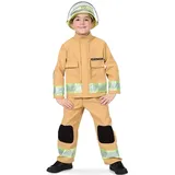 Fritz Fries & Söhne GmbH Kinder Feuerwehr Kostüm Sandfarben Berufs-Feuerwehr (128)