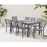 Calvi Garten-Essgruppe 9-tlg. Grau