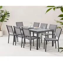 Calvi Garten-Essgruppe 9-tlg. Grau