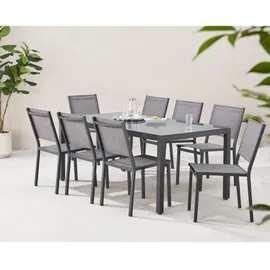 Calvi Garten-Essgruppe 9-tlg. Grau