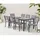 Calvi Garten-Essgruppe 9-tlg. Grau