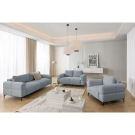 s-style möbel Couch Strukturstoff 2-Sitzer + 1-Sitzer Grau