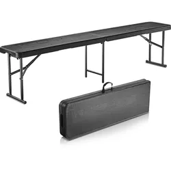 VEVOR Klappbank Bierbank Gartenbank Campingbank Klappbar Camping 183cm Schwarz