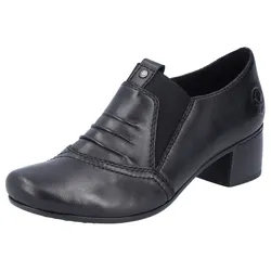 Hochfrontpumps RIEKER, Damen, Gr. 38, schwarz, Leder, elegant, Schuhe, zum Schlupfen