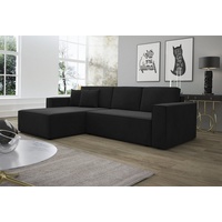 Fun Möbel Ecksofa Schlafsofa Sofa CONOR Stoff Kronos Anthrazit Ottomane Links