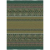 BASSETTI Jacquard Plaid Roccaraso V1 aus Baumwolle Mako-Satin in der Farbe Grün, Maße: 140cm x 190cm, 9324216