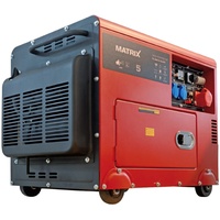 Matrix Notstromaggregat Stromerzeuger Stromaggregat Stromgenerator Diesel 400V silent leise AVR | PG 6000-D-silent | 5000 Watt | 1x400V und 2x230V und 1x12V | E-Start | 7,5PS | 418ccm |148kg