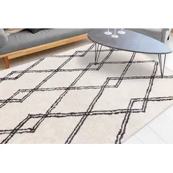 me gusta Teppich »Orlando 125«, rechteckig, 27 mm Höhe, Weicher Hochflorteppich, dezent gestaltet, Fußbodenheizung geeignet me gusta Elfenbein B: 120 cm   1 St.