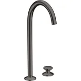 Hansgrohe Axor One 2-Loch Waschtischmischer Select 260 mit Push-Open Ablaufgarnitur - brushed black chrome
