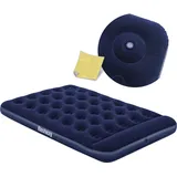 Moulage Général Méridional Pavillo aufblasbares Doppel-Luftbett "Blue Horizon Step" für zwei Personen mit Fußpumpe 191x137x28 cm