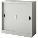 [en.casa] Aktenschrank Rieti Stahl 90x40x90 cm Hellgrau