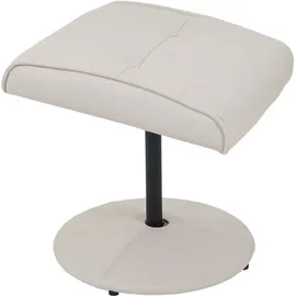 Mendler Relaxsessel Helsinki, Fernsehsessel Relaxliege TV-Sessel mit Hocker ~ Kunstleder, creme