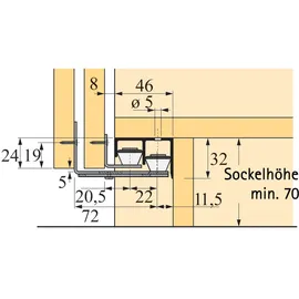 Hettich Schiebetürbeschlag STB 11 2-türig Komplett-Set DINL/R Hettich