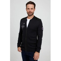 FQ1924 Strickjacke FQErland 21900122-ME Strickjacke mit kurzem Stehkragen in Schwarz | Gr.: XL