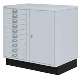 Bisley Aktenschrank MultiDrawer Schubladenschrank in Lichtgrau - Maße: H 67 x B 70 x T 45 cm grau