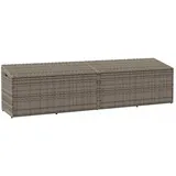 Garten-Auflagenbox Grau 220x50x58 cm Poly Rattan