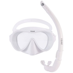 YEAZ Taucherbrille OCEAN VIBES schnorchelset, Optimale Passform dank supersoftem Silikon weiß
