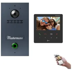 IP Video Türsprechanlage 1-Familienhaus in Anthrazit mit einer personalisierten Gravur für Unterputz oder Aufputz Montage