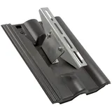FLECK Dachdurchführung Solar Trägerpfanne Granit Optik passend für Braas Frankfurter Pfanne, Spezial-Hart-PVC schwarz