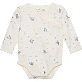 FIXONI Langarmbody Wrap Body LS w.AOP blau 56 - ca. 0-3 Monate
