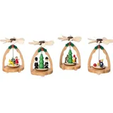 HGD Weihnachtspyramide 7 x 6 x 11 cm, 4 verschiedene Motive   Weihnachts-Sale