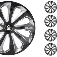 Satz Sparco Radzierblenden Sicilia 14-Zoll Schwarz/Silber/Karbon