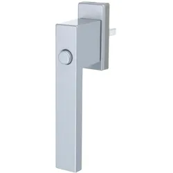 MS Beschläge Aluminium Fenstergriff mit Druckknopf Kinderschutz Rasterolive Griff Silber