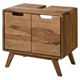 MASSIVMOEBEL24.DE Waschbeckenunterschrank Sheesham 60x40x55 natur sandgestrahlt MALMÖ 2 #265