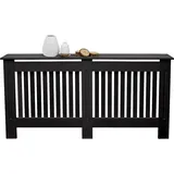 ECD Germany Heizkörperverkleidung MDF Landhaus Stil 152x19x82 cm Schwarz