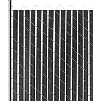 Vevor Sichtschutzlamellen 1740 mm, doppelwandige vertikale Lamellen mit Bodenverriegelung und Flügeln für Maschendrahtzäune, HDPE-Maschendrahtlamellen, ideal für Garten und Bauernhof (schwarz)