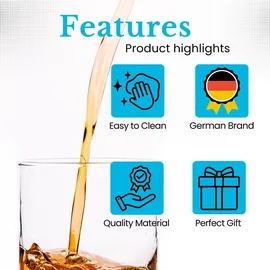 Intirilife Whiskey Karaffe - Füllmenge 800 ml - Decanter für Rum, Vodka, Scotch und vieles mehr