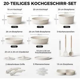 yashe Pfannen-Set 20-tlg. 20 cm + 24 cm + 28 cm + 30 cm + 32 cm + 34 cm + 36 cm + 38 cm + 40 cm + 42 cm + 44 cm + 46 cm + 48 cm + 50 cm + 52 cm + 54 cm + 56 cm + 58 cm + 60 cm + 62 cm