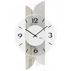 AMS -Wanduhr Betonstruktur Aluminium Quarz 45cm- 9668