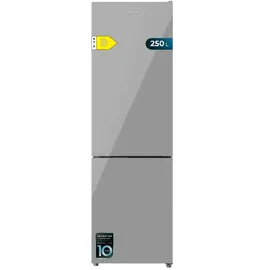 Cecotec Bolero CoolMarket Combi 250 Grey Glass D Kühl-Gefrierkombination (250 l, 1800 mm hoch, Grey Glass)