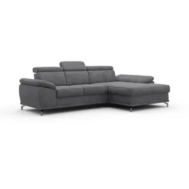 sit&more Ecksofa SIT & MORE "Cabrio L-Form, B: 295 cm, mit Sitztiefen-, Arm- & Kopfteilverstellung", grau, B:295cm H:87cm T:180cm, 100% Polyester, Sofas, Ecksofa, 2 Nierenkissen, Federkern, optional Bettfunktion und Stauraum