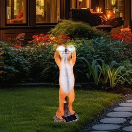 Garden Pleasure Dekoleuchte Kunststoff 39,5x13x12 cm 1x LED braun/weiß