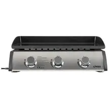 LIVOO Plancha gas 7,5kw emaillierte stahlplatte 61x38cm doc277 grau