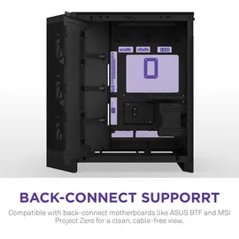 NZXT H9 Flow RGB (2025) All Black Midi Tower ATX Gaming Gehäuse schwarz mit Glasfenster