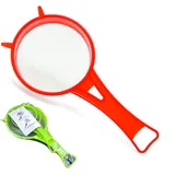 PARENCE.- Set mit 3 feinmaschigen Mini-Sieben/Sieben mit Kunststoffgriff - Durchmesser 6 cm, 8 cm, 11 cm/Tee, Kaffee, Mehl, Rie, Quinoa - Zufällige Farben, Rot