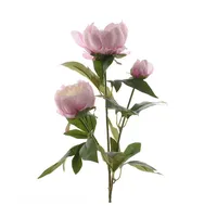 MARELIDA Kunstblume Pfingstrose mit 2 Blüten und Knospe am Stiel Kunstblume Päonie H: 75cm, MARELIDA, Höhe 75 cm rosa